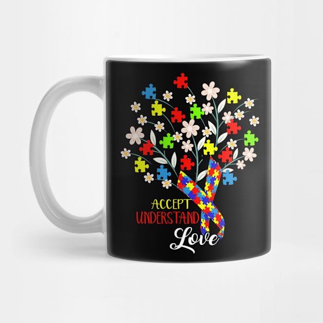 Accept Understand Love Flower Autism Awareness Day T Shirt by igybcrew